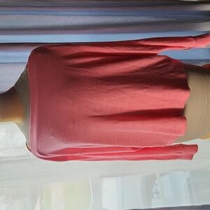 H&M Boatneck Sweater With Ribbed Sleeves Sz L